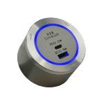 USB3QC- Fast USB Charger two outputs - Titanium - Blue Led 
