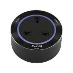 Bristish Premium Socket BS3 Black - Aluminium rim- Blue Led