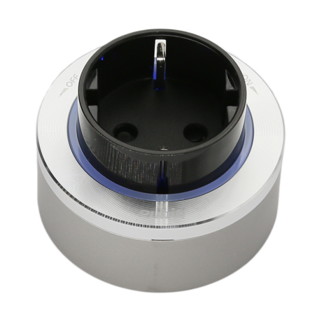 Schuko Premium Socket GS3 Titanium - Aluminium rim- Blue Led