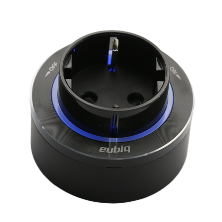 Schuko Premium Socket GS3 Black - Aluminium rim- Blue Led