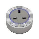 Bristish Premium Socket BS3 Titanium - Aluminium rim- Blue Led