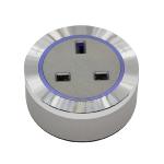 Bristish Premium Socket BS3 Titanium - Aluminium rim- Blue Led