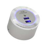 USB3QC-L - Fast USB Charger two outputs - Titanium - Blue Led 