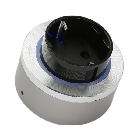 Schuko Premium Socket GS3 Titanium - Aluminium rim- Blue Led