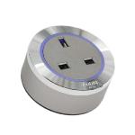 Bristish Premium Socket BS3 Titanium - Aluminium rim- Blue Led