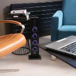 TT 1.0 - Two-sided electric column - Black - 4 x USB