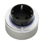 Schuko Premium Socket GS3 Titanium - Aluminium rim- Blue Led